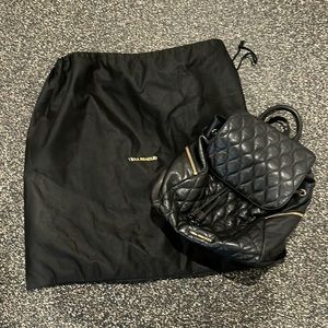 Vera Bradley black quilted leather backpack